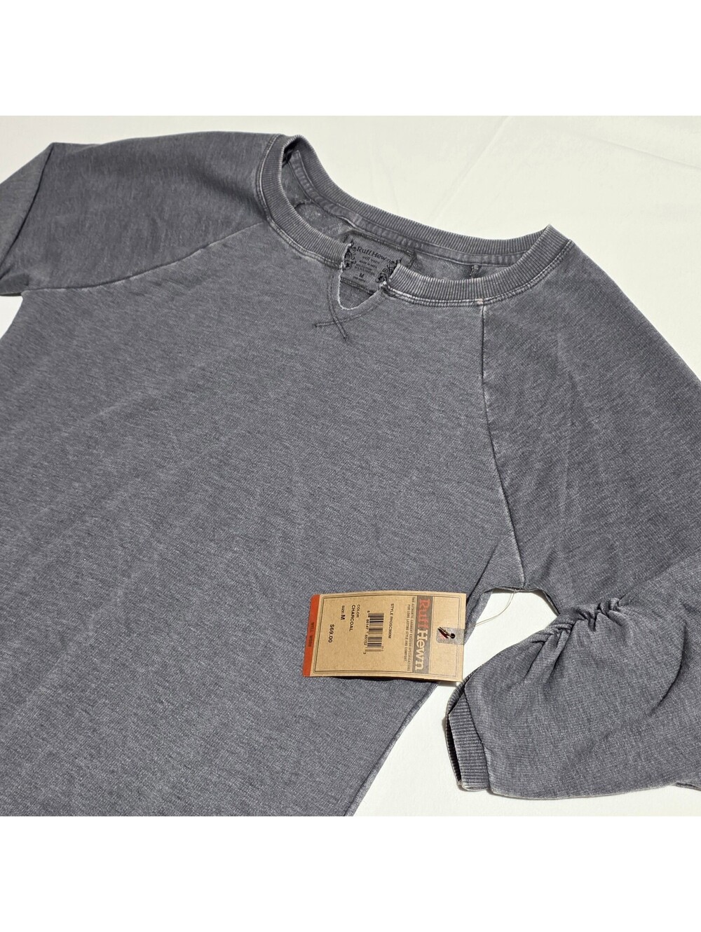 NWT Ruff Hewn Charcoal Grey Ruched Sleeve Sweatshirt Pullover Top Medium